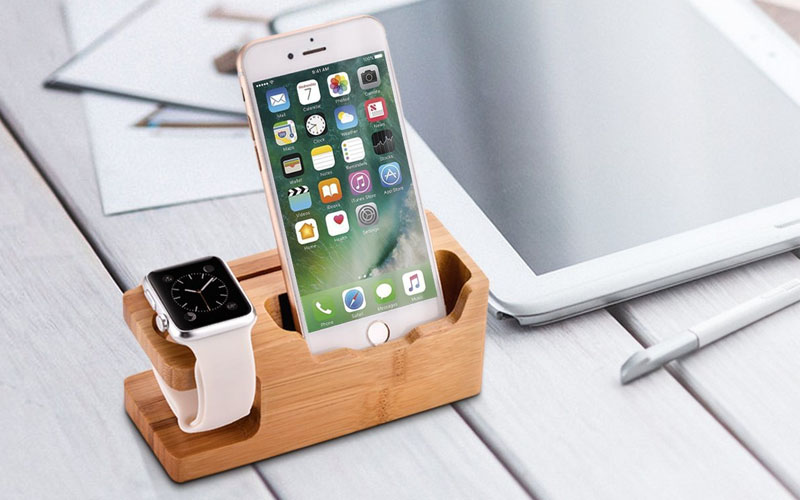 Wooden charging dock