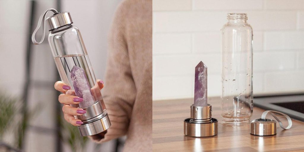 Healing Natural Quartz Water Bottle