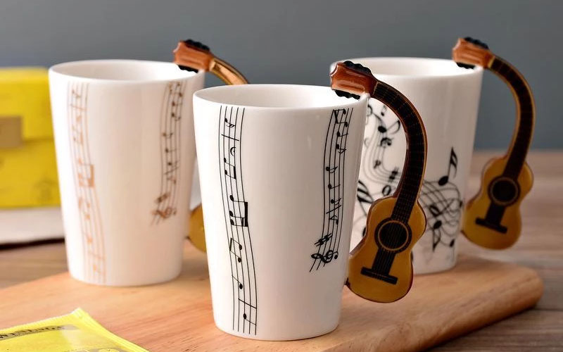 Novelty Guitar Ceramic Mug