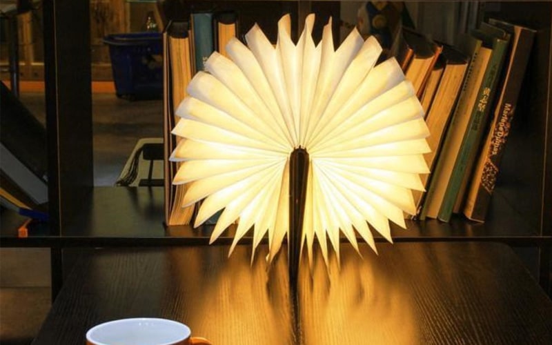 Wood Book Lamp