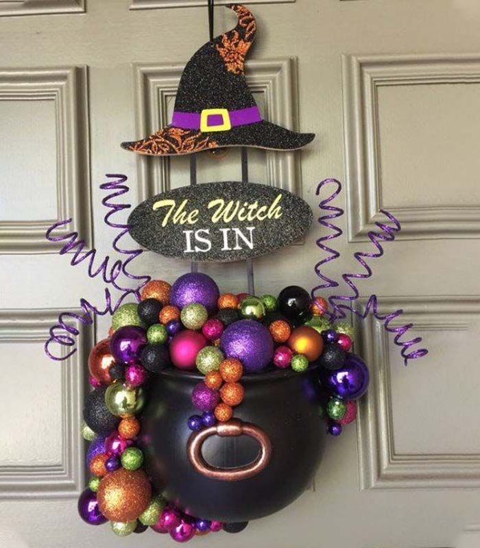 DIY Cauldron Halloween Wreath Ideas, “The WitchCraft”