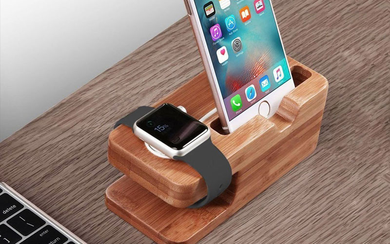 Multi-device Wooden Charging Station & Organizer