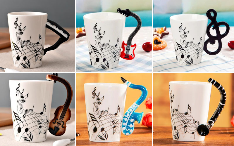 Novelty Guitar Ceramic Mug