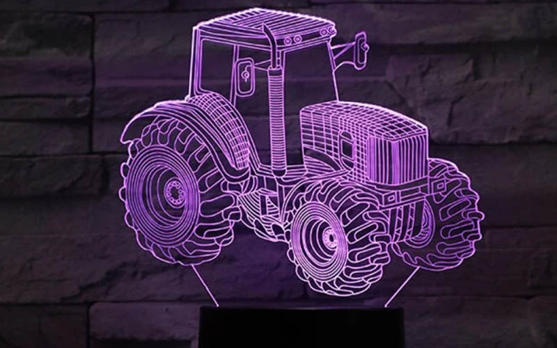 3D Optical Illusion Tractor Night Light Lamp