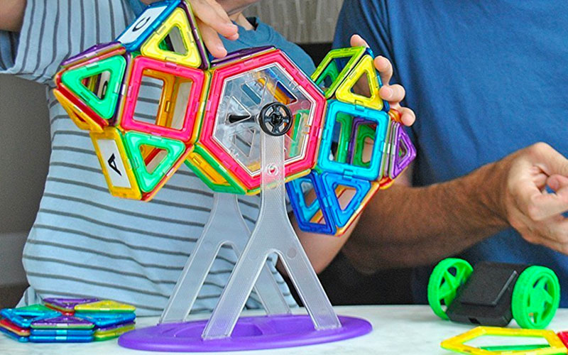 Magnetic Building Blocks For Kids (111 Pieces)