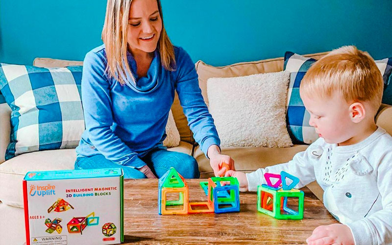 Magnetic Building Blocks For Kids (111 Pieces)