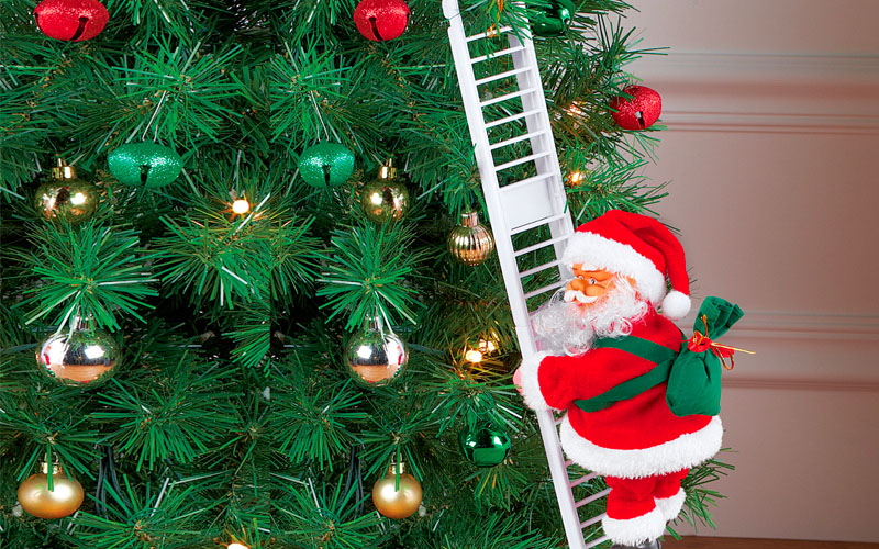 Santa Climbing Ladder Christmas Decorations