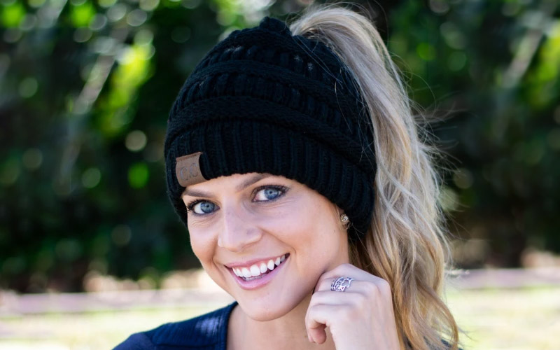 Soft Knit Ponytail Beanie