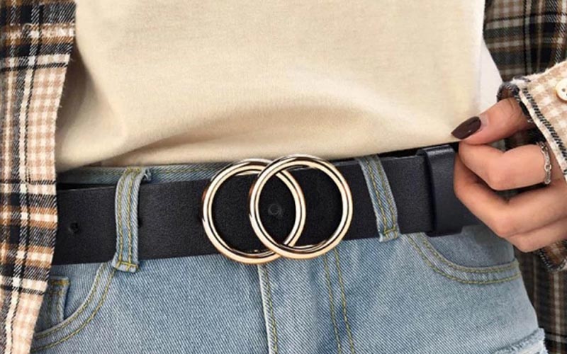 Alloy Coffee Casual Keychain, Men's Checkered Pattern Leather Belt Father Day Christmas Gift Keychain Pin Buckle Belt, Christmas Styling & Gift,Temu