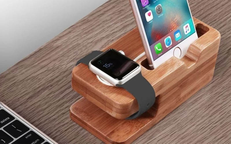 Multi-device Wooden Charging Station & Organizer