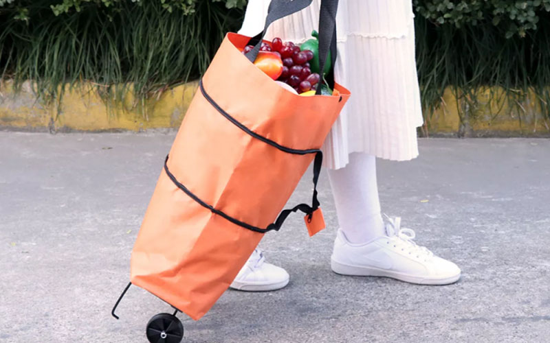 Collapsible Trolley Bags with Folding Wheels