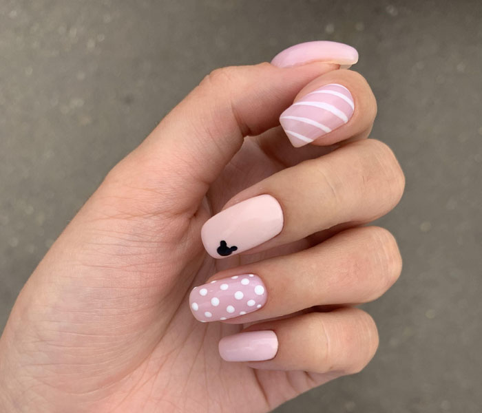 pink and white nails