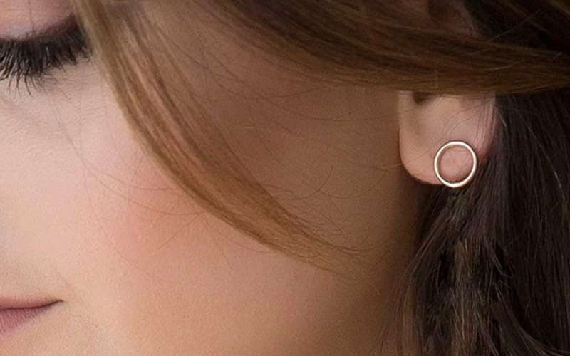 Open Circle Stud Earrings