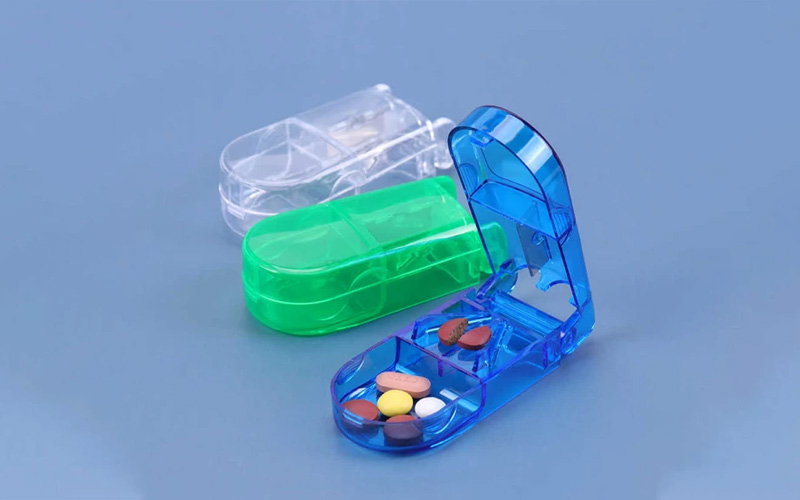 Safety Shield Pill Cutter and Medicine Case