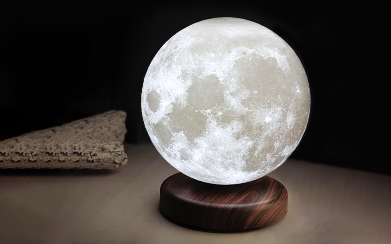 Moon Lamp, LOGROTATE 16 Colors LED Night Light 3D Printing Moon Light with  Stand & Remote/