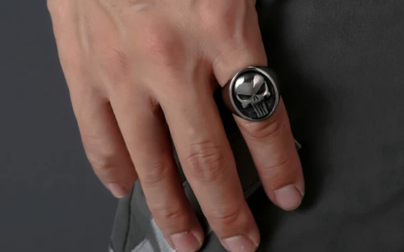 Men's Skull Signet Ring