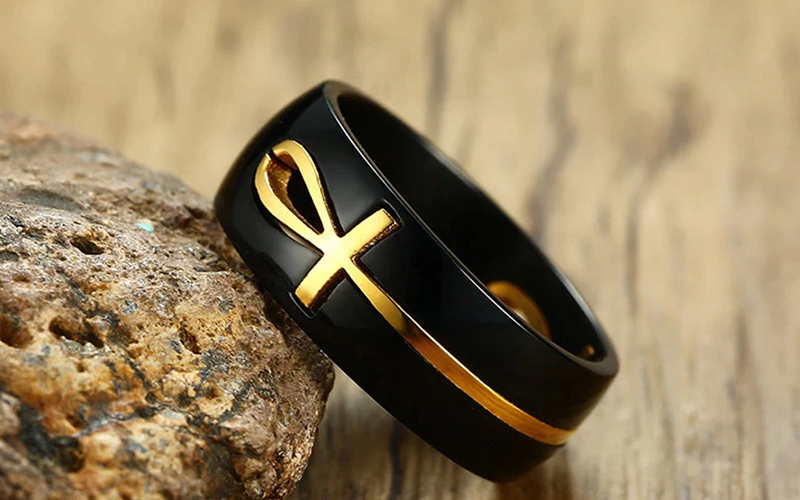 Stainless Steel Ankh Ring