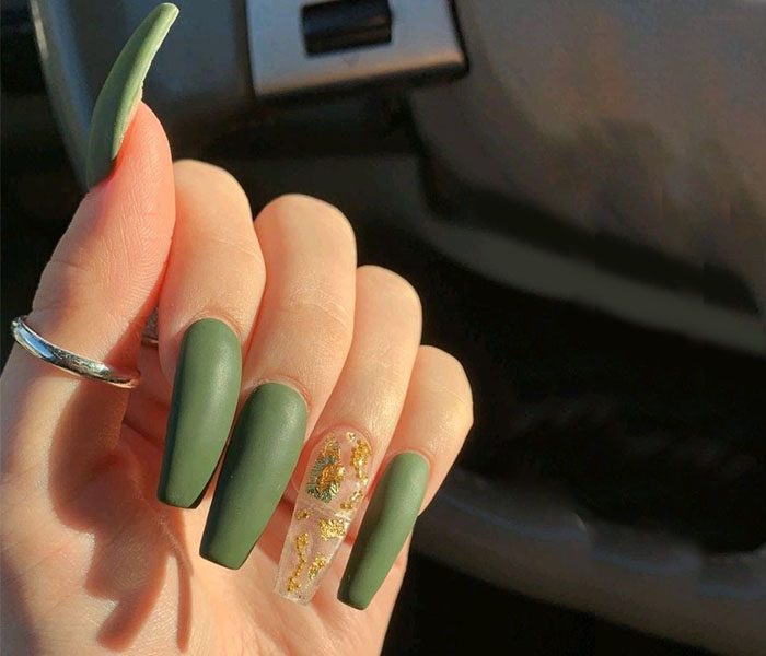 Matte Coffin Shape Nails