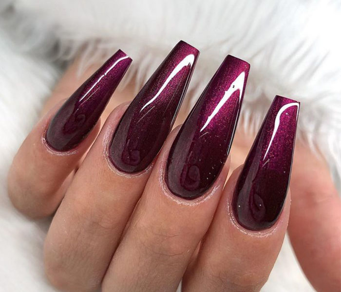 Purple Coffin Nails