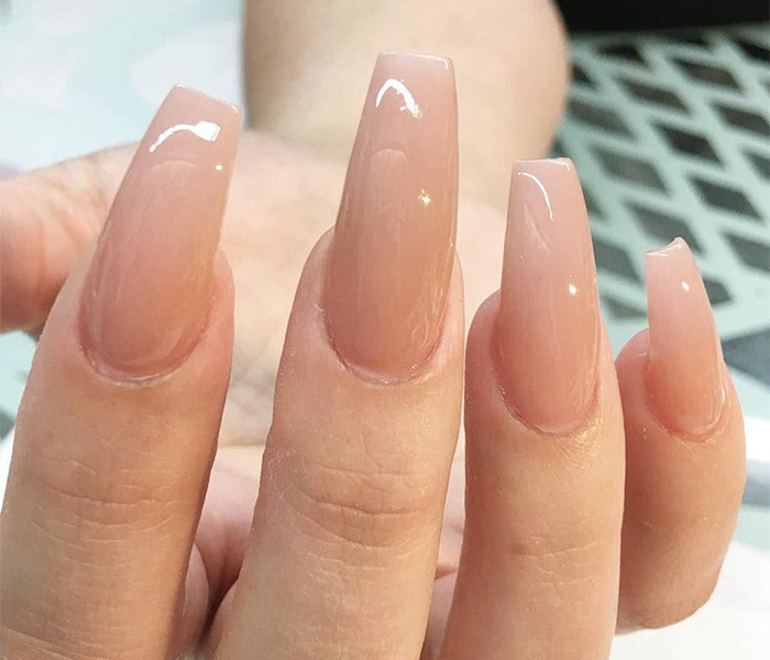 Nude Coffin Nails