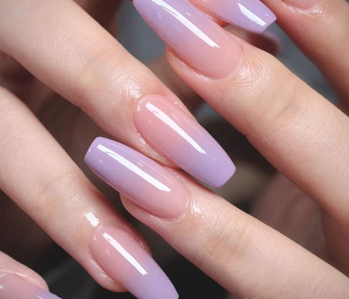 Coffin Ombre Nails