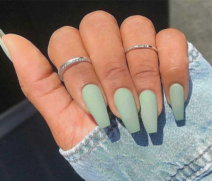 Matte Coffin Shape Nails