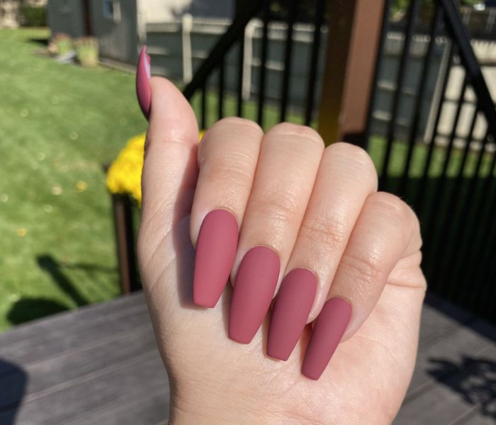 Matte maroon Color For Adorable Look