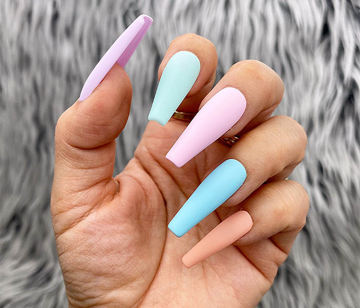 Matte Coffin Shape Nails