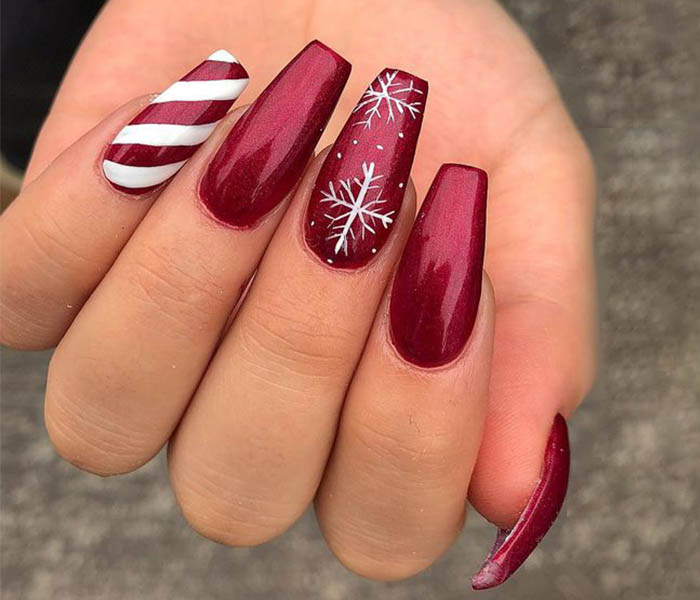 Christmas Coffin Nails