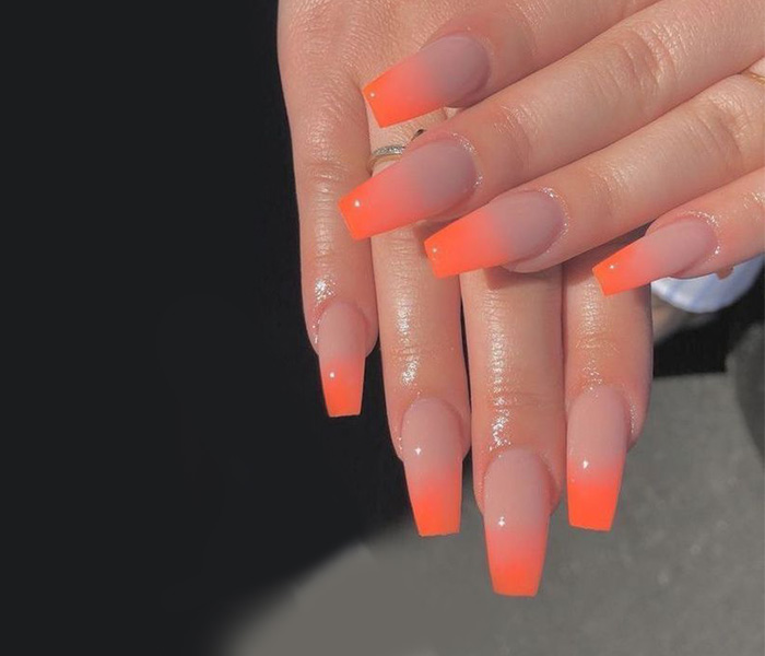 Coffin Ombre Nails