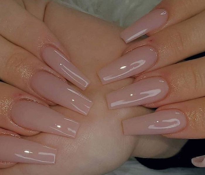 Nude Coffin Nails