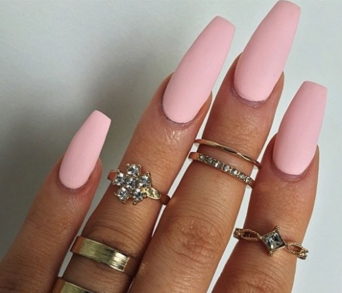 Pink Coffin Nails