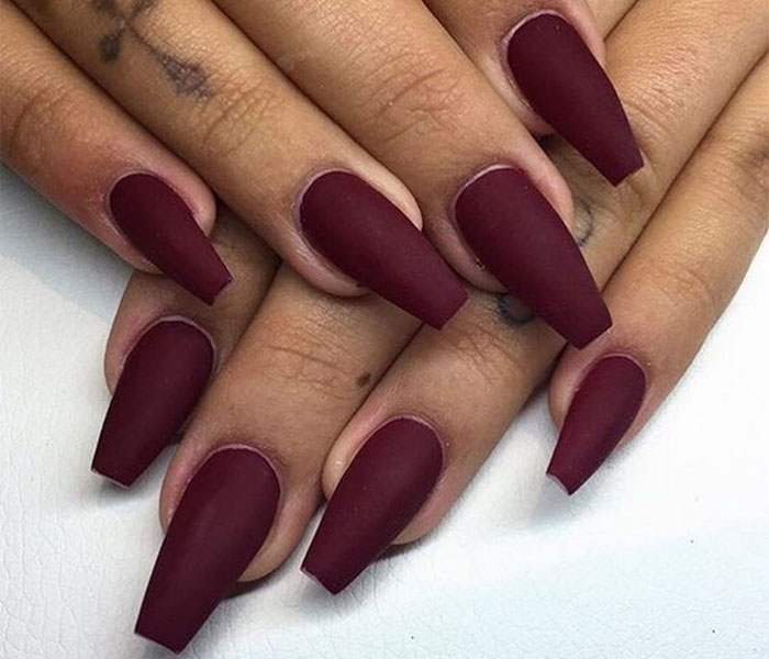 Matte Coffin Shape Nails