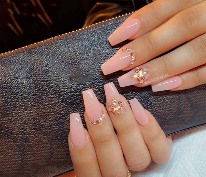 Nude Coffin Nails