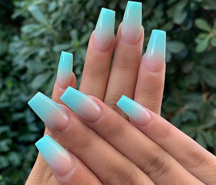 Bluish Ombre Nails