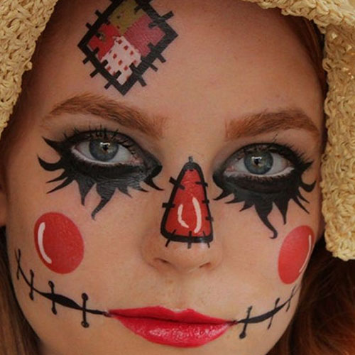 Red & Black Face Tattoo