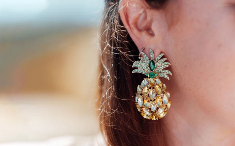 Beaded Pineapple Earrings For A Sparkly Charm