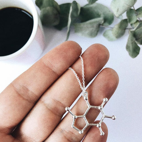 Caffeine Molecule Necklace