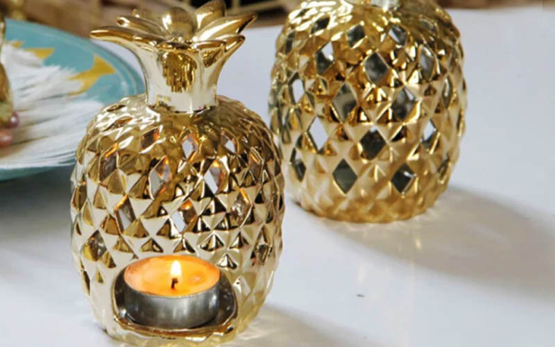 Ceramic Pineapple Candle Holder For Home Décor