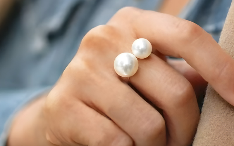 Double Pearl Ring for Women