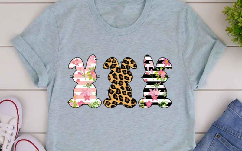 Floral Easter Bunnies Tee