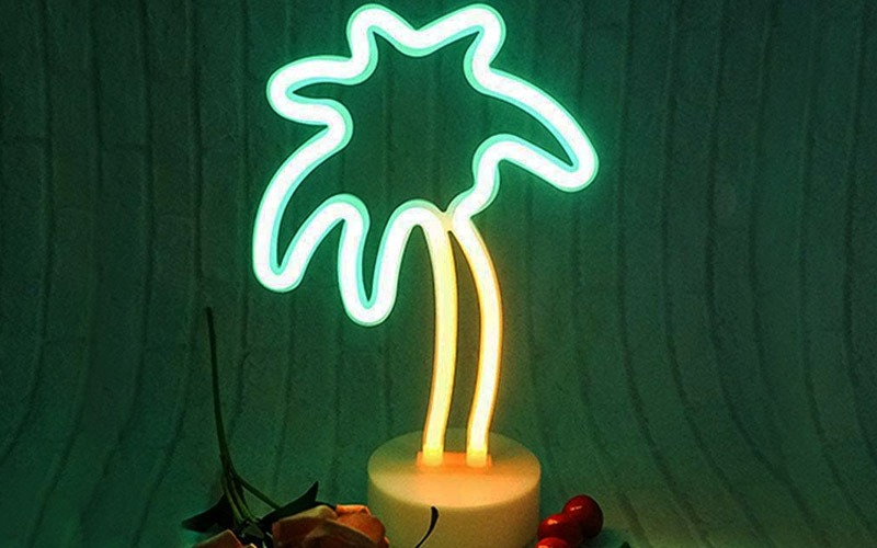 Neon Lighted Palm Tree