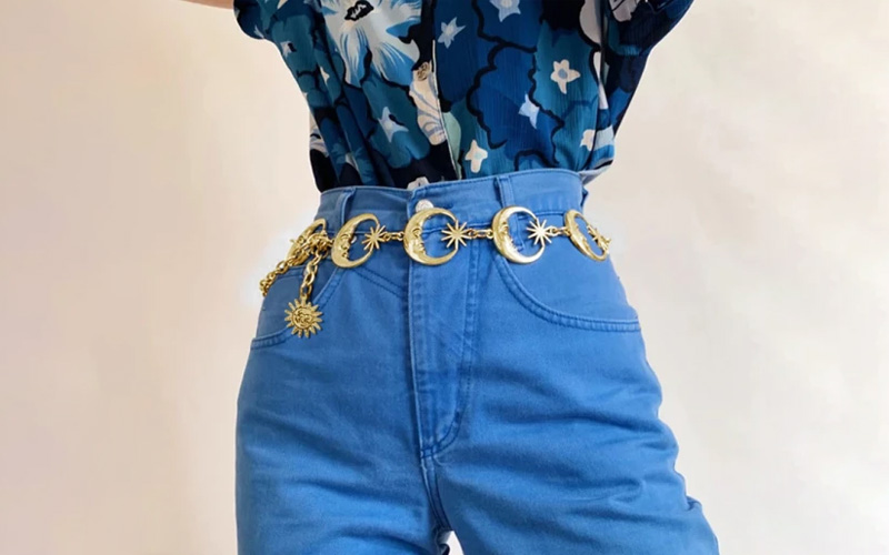 Vintage High Waist Crescent Moon Belt