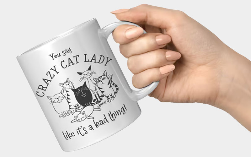 Mug For A Crazy Cat Lady, Funny Cat Lover Gift