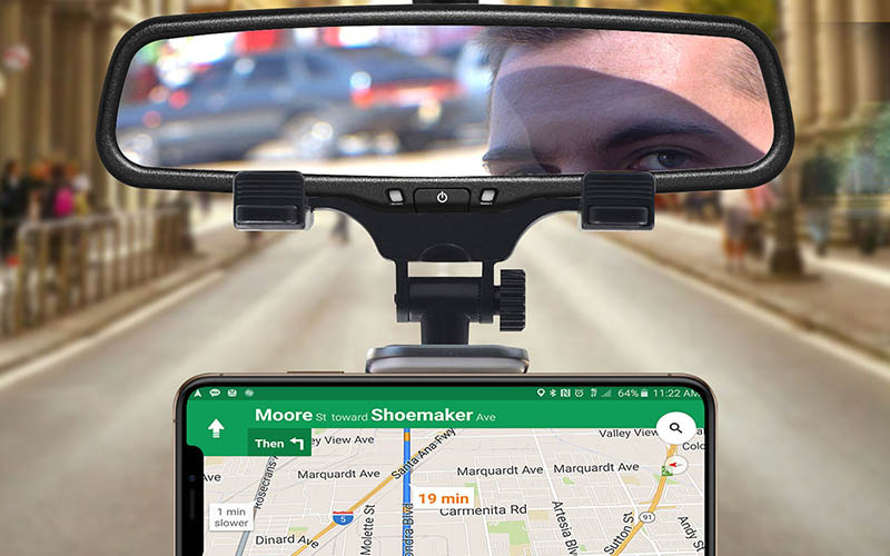 Multifunctional Rear View Mirror Phone Holder Mount