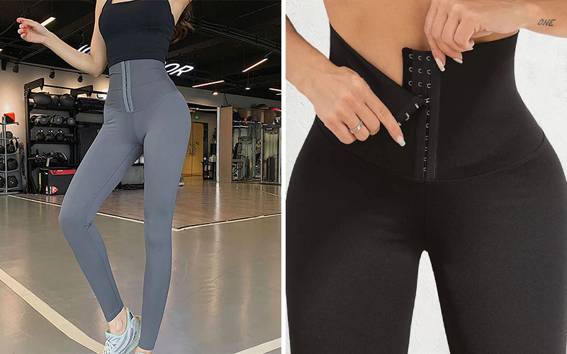 High Waist Fitness Lace Up Corset Leggings