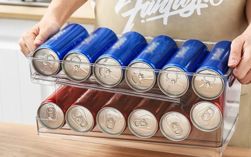 Rolling Cans Fridge Organizer