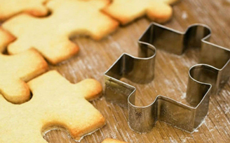 4 Pcs Puzzle Piece Shaped Cookie Cutter