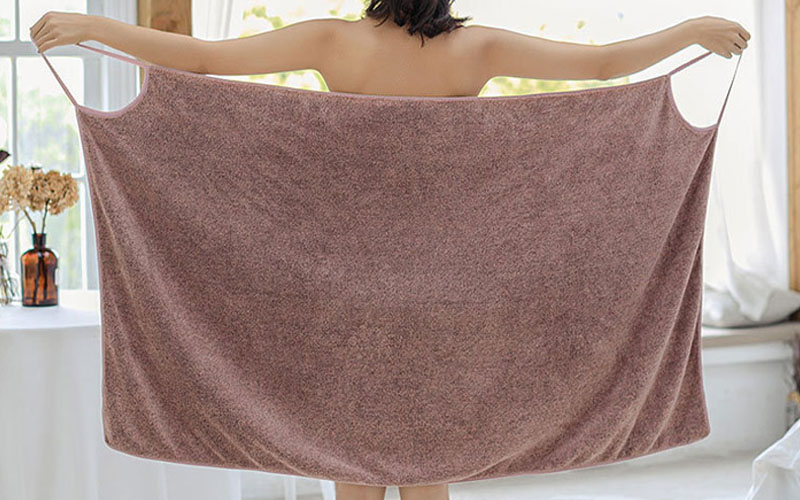 Wearable Microfiber Bath Towel Bathrobe