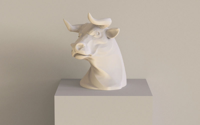 3D Model STL CNC Router file 3dprintable Bull Head